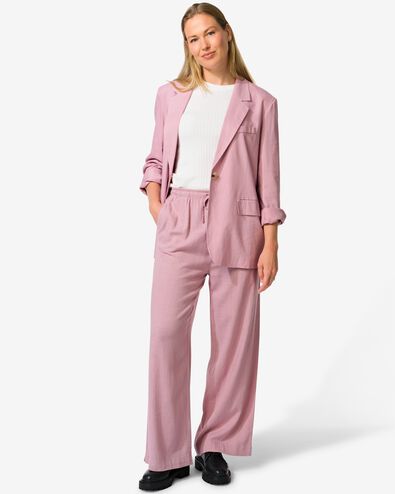 damesbroek Tatum met linnen lila lila - 36269465LILAC - HEMA