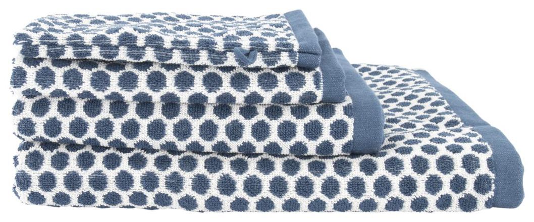 handdoek - 50 x 100 - zware kwaliteit - gestipt - jeansblauw denim handdoek 50 x 100 - 5210089 - HEMA