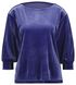 dames t-shirt Lizzy velours blauw blauw - 1000029452 - HEMA