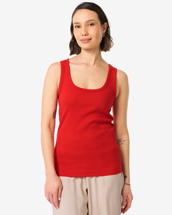 dames tanktop Anouk rib rood rood - 36340080RED - HEMA