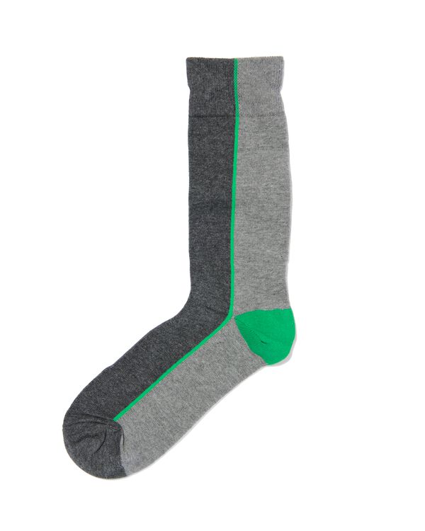heren sokken met katoen kleurblokken grijsmelange grijsmelange - 4102620GREYMELANGE - HEMA