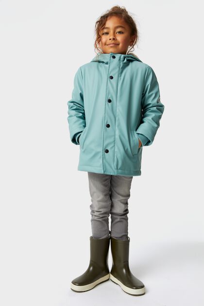 kinderjas met capuchon zeegroen 98/104 - 30749982 - HEMA