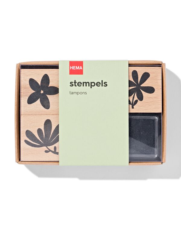 stempelset bloemen - 7 stuks - 14800517 - HEMA
