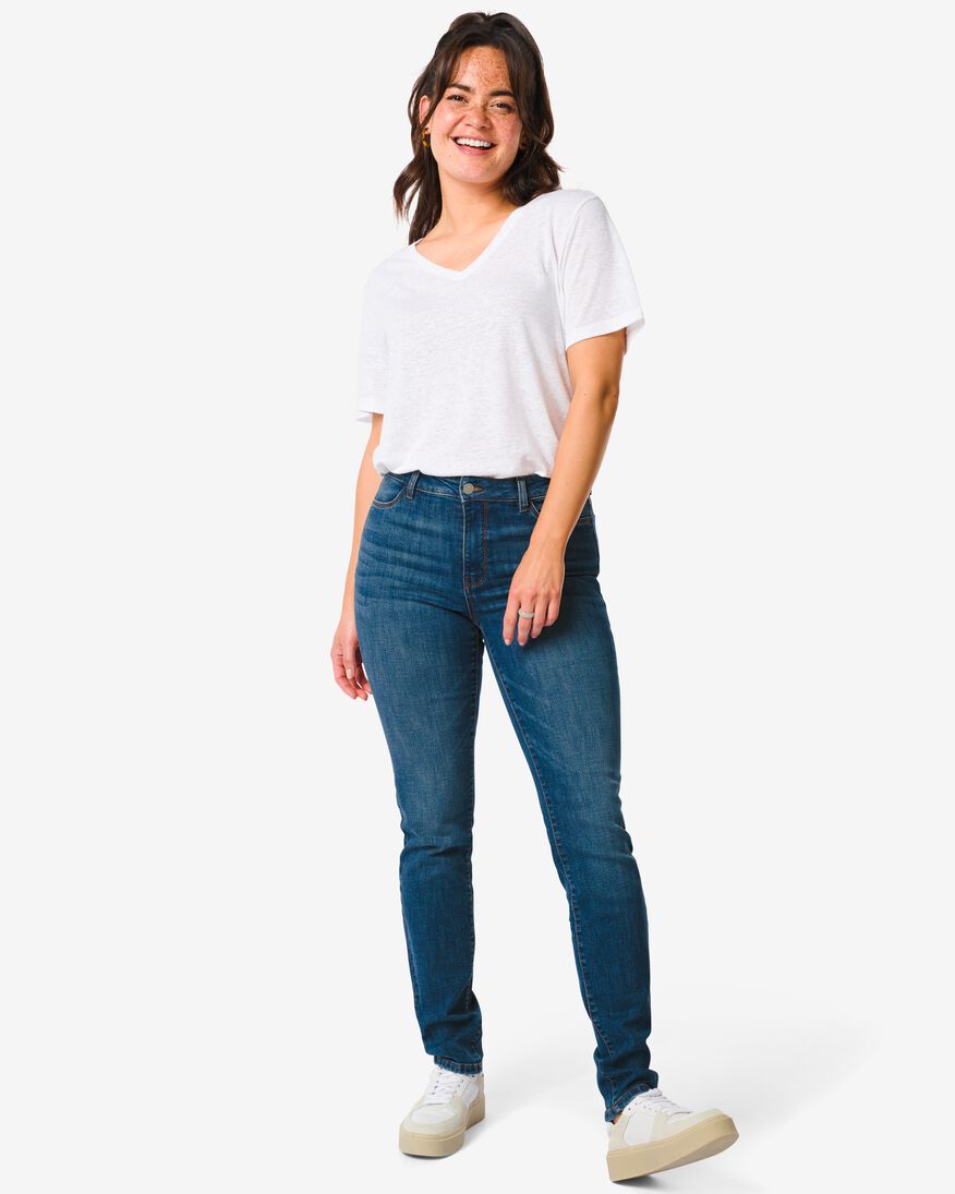 dames jeans - skinny fit middenblauw - 1000018243 - HEMA