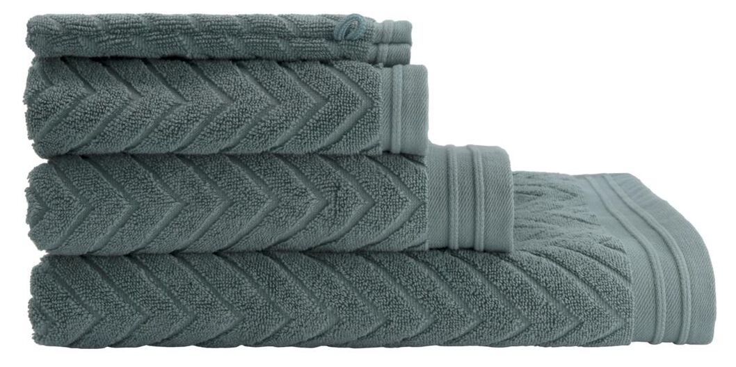 virtueel opzettelijk Perforatie handdoeken - hotel extra zwaar zigzag groen zeegroen - HEMA