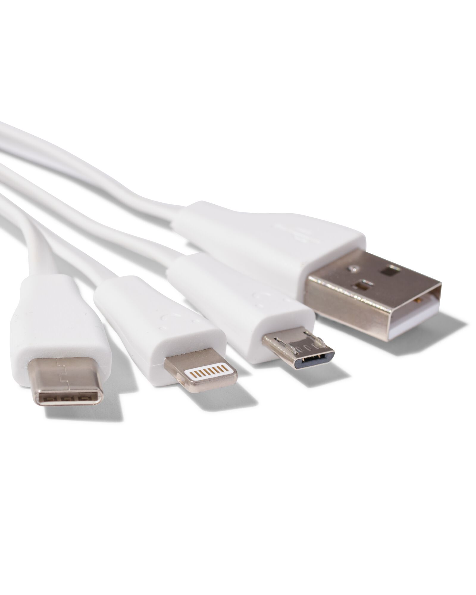 4-in-1 USB laadkabel, USB-C, micro USB & 8 pin - 39630063 - HEMA