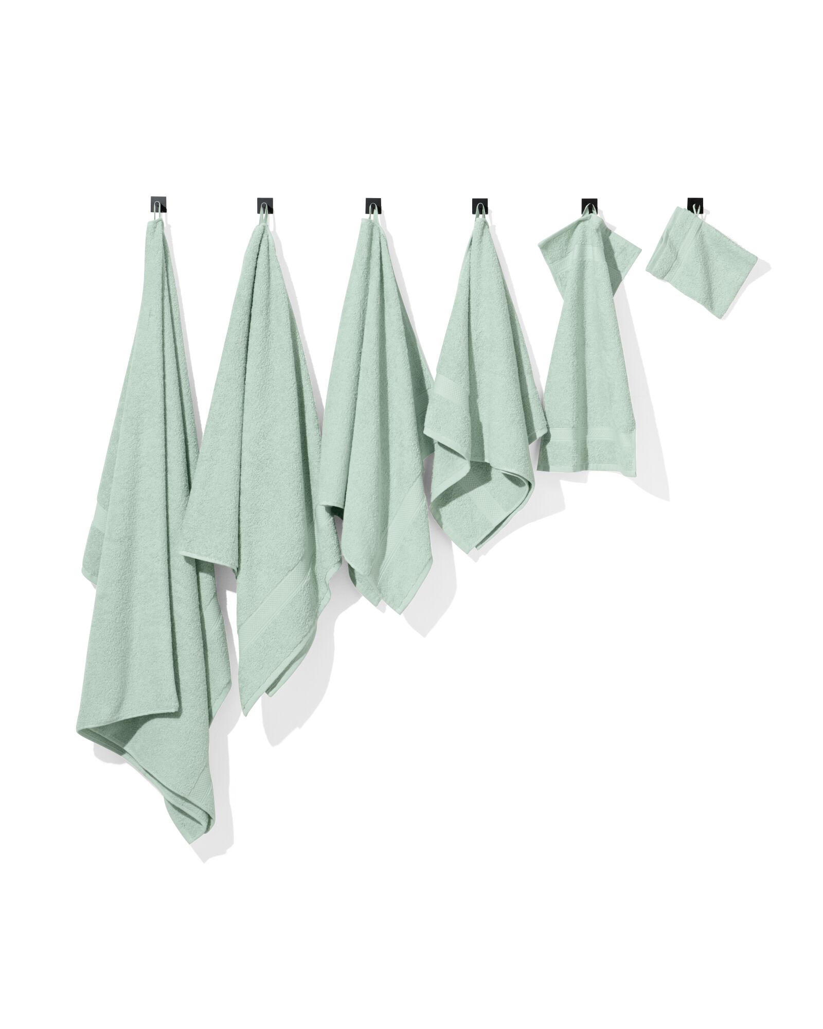 handdoek - 70 x 140 cm - zware kwaliteit - poedergroen lichtgroen handdoek 70 x 140 - 5210082 - HEMA