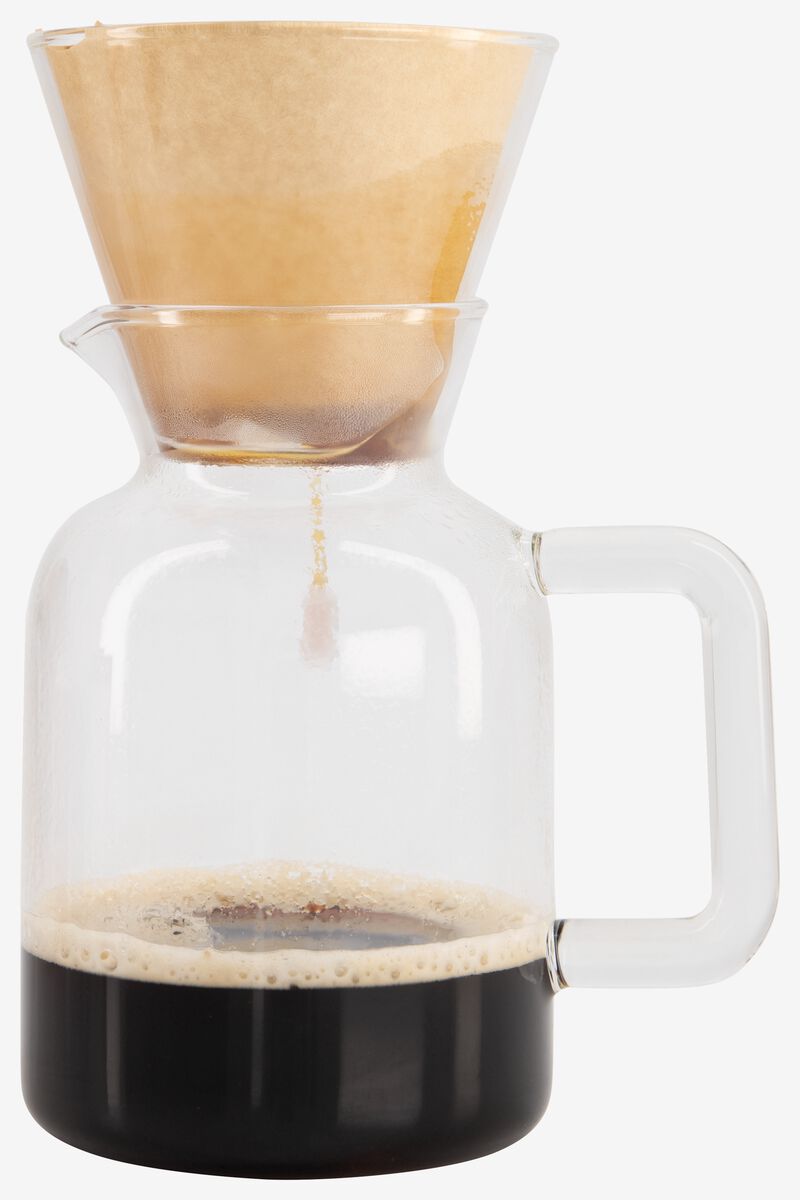 ergens bij betrokken zijn september Symmetrie koffiekan met filter Koffiebinkie glas 600ml - HEMA