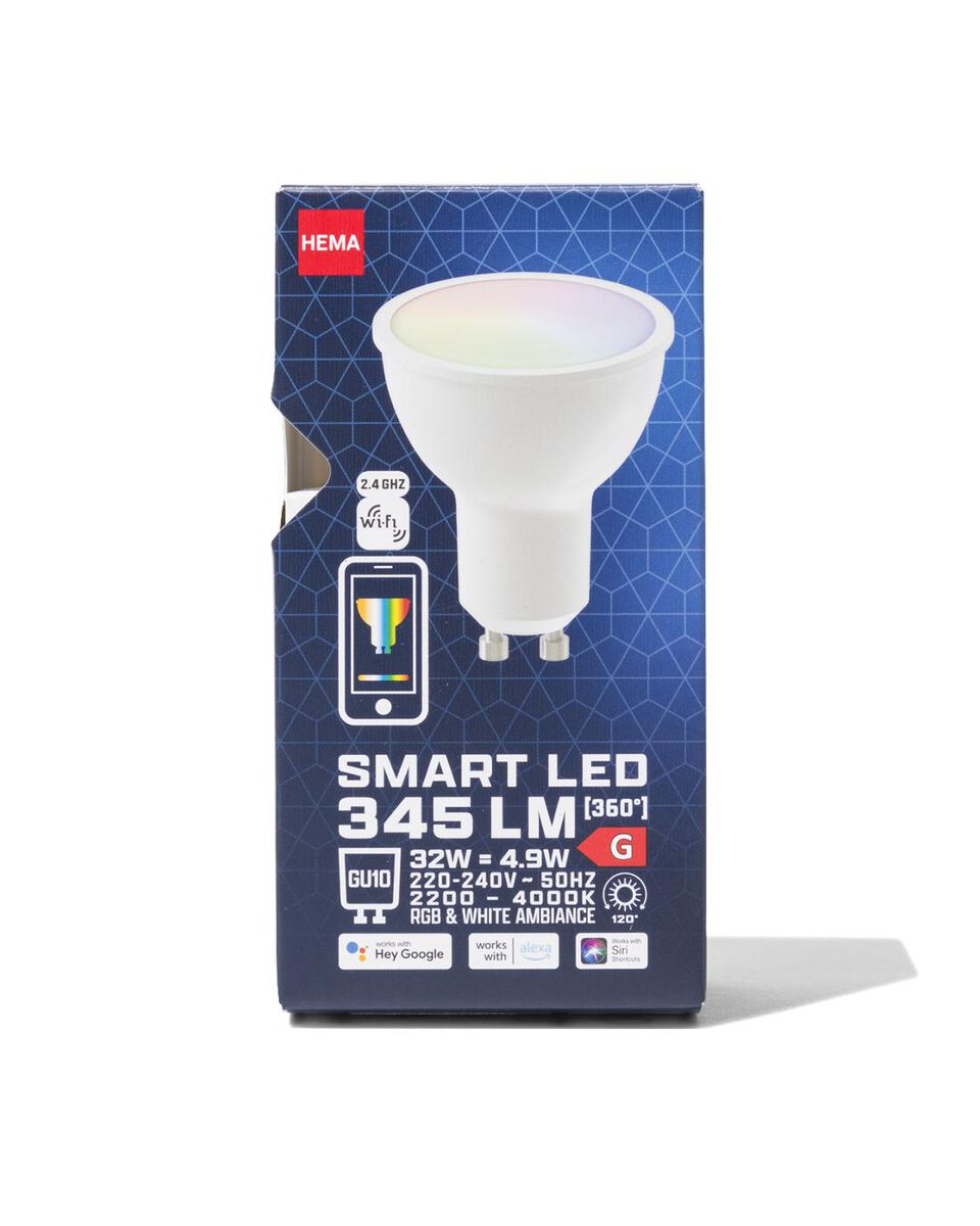 led smart spot kleur rgb gu10 345lm - 20070013 - HEMA