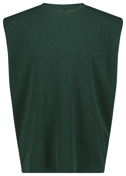 dames t-shirt Lea met glitters groen L - 36282853 - HEMA