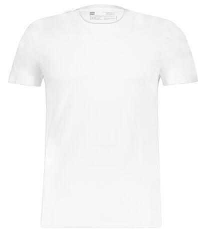 heren t-shirt regular fit o-hals - 2 stuks wit XXL - 34277027 - HEMA