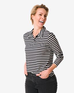 Dames Polo T-shirt Harley Zwart/wit (zwart/wit)