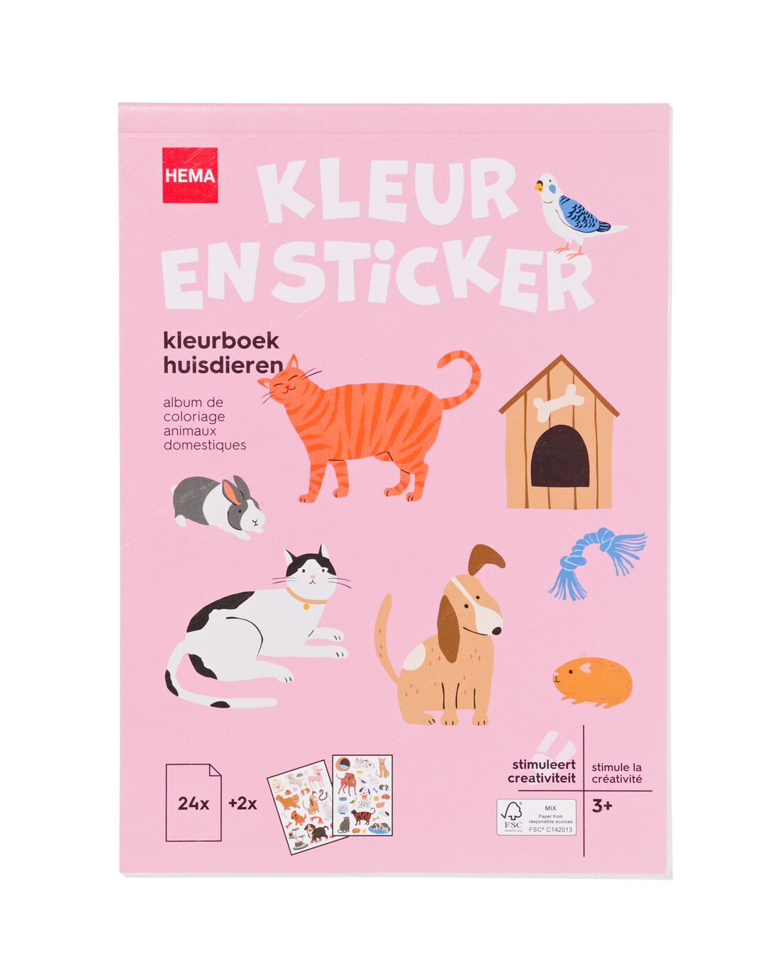 Image of Kleurboek Met Stickers Huisdieren 3+