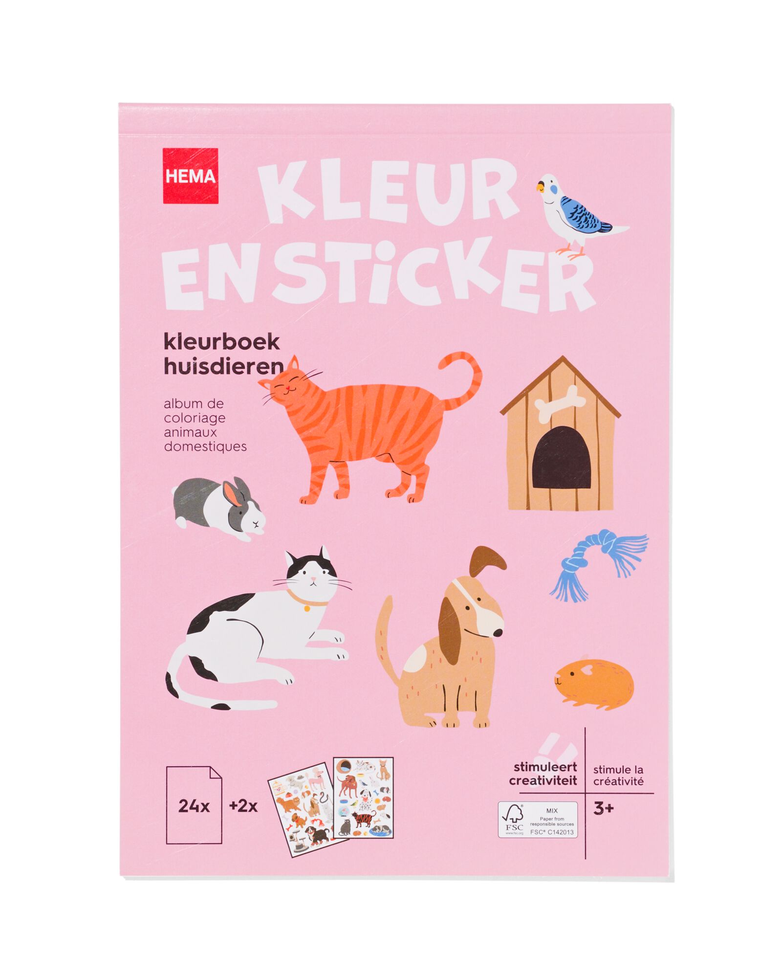 Image of HEMA Kleurboek Met Stickers Huisdieren 3+