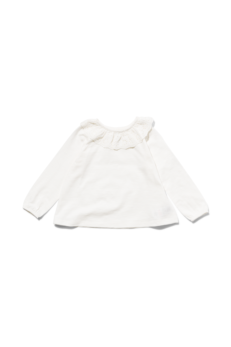 baby blouse broderie kraag gebroken wit gebroken wit - 1000029727 - HEMA