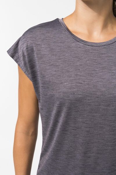 dames sport t-shirt mesh grijsmelange grijsmelange - 1000028842 - HEMA