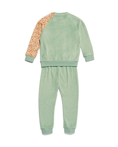 kinder pyjama fleece kat lichtgroen 110/116 - 23000483 - HEMA