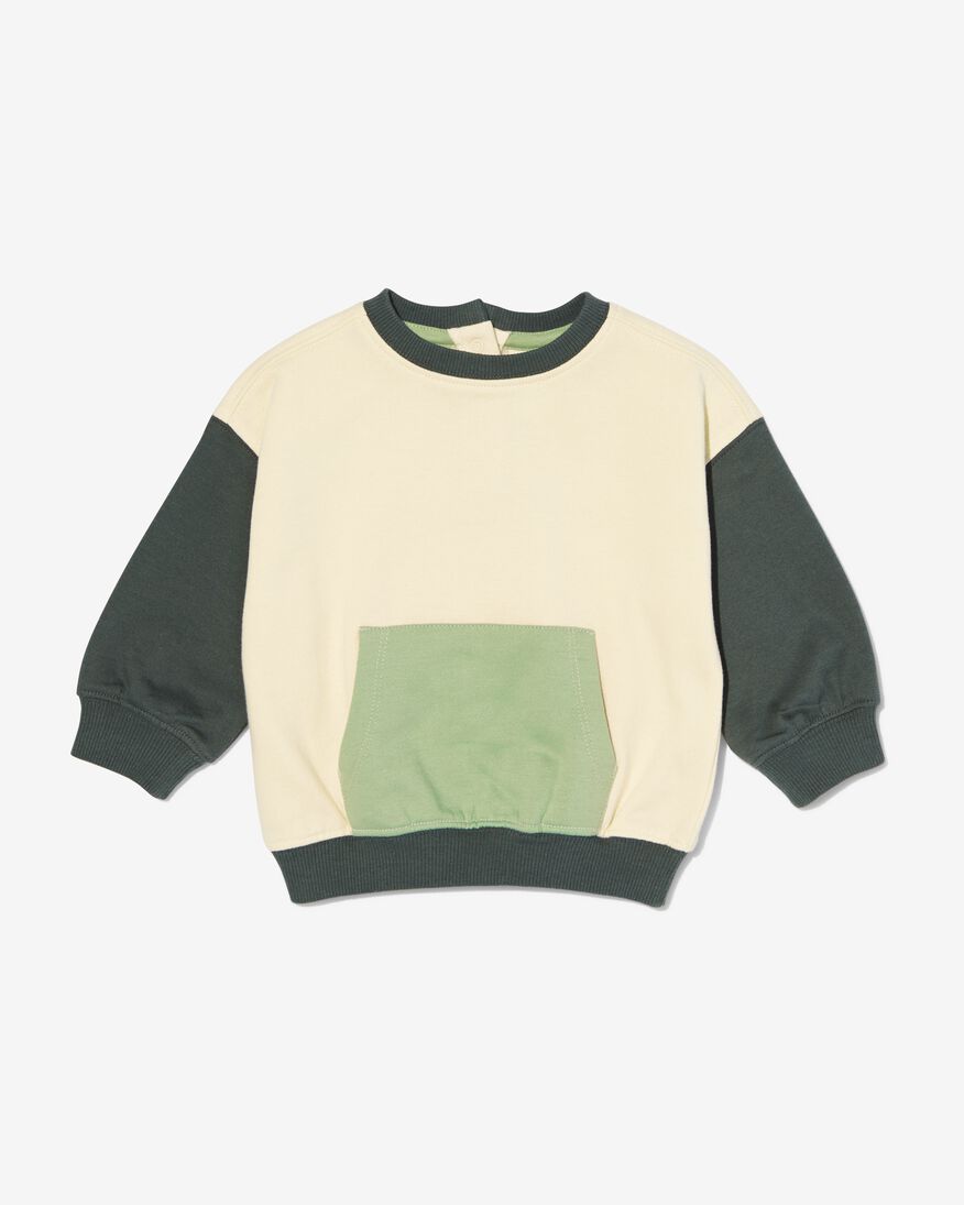 baby sweater kleurblokken groen - 33179440GREEN - HEMA