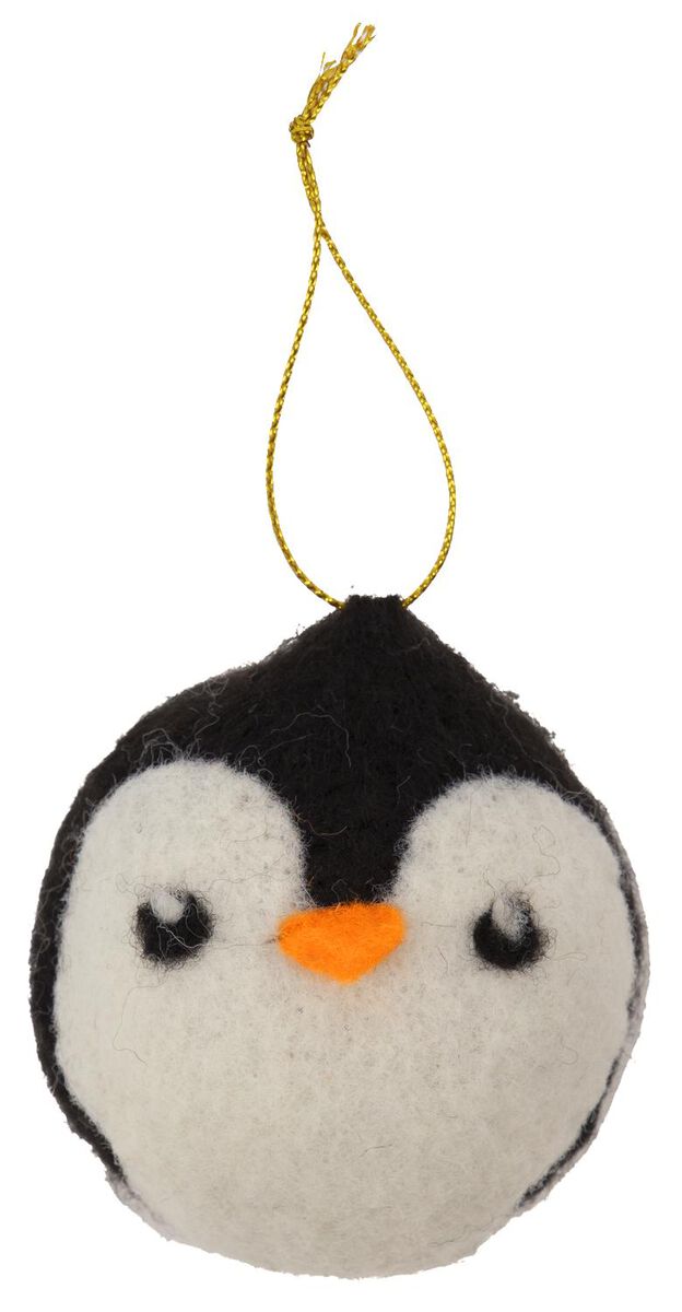kersthanger van wol Ø7 pinguïn - 25103584 - HEMA