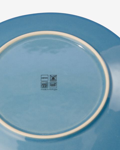 ontbijtbord - 23 cm - Porto - reactief glazuur - blauw - 9602022 - HEMA