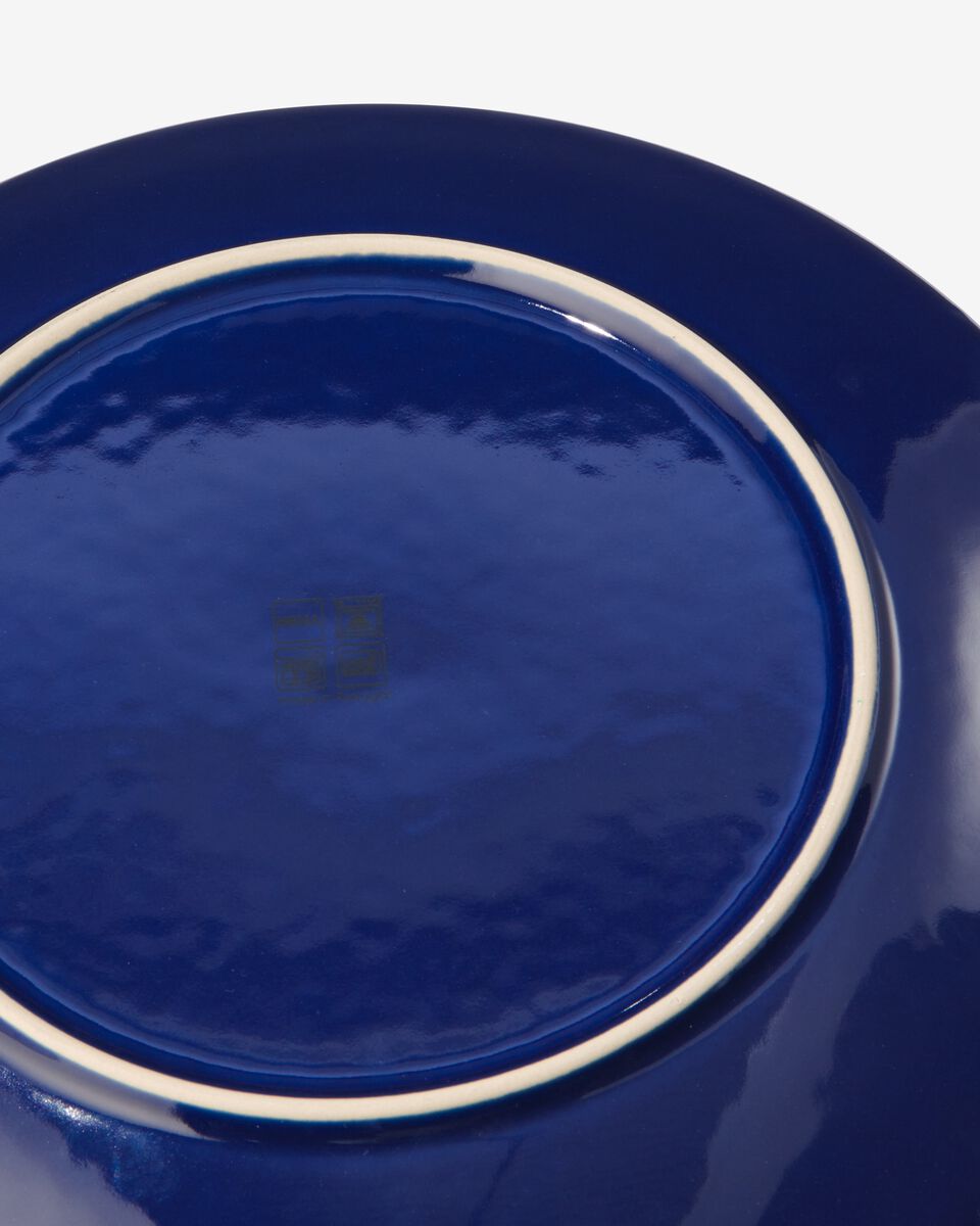 slikken Aanhankelijk Meetbaar dinerbord 26cm Porto reactief glazuur wit/blauw - HEMA