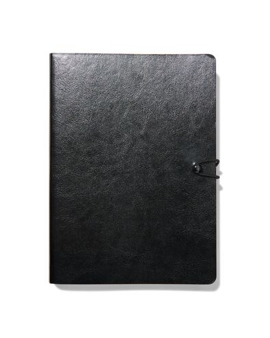 notitieboek gelinieerd PU zwart A5 - 14100174 - HEMA