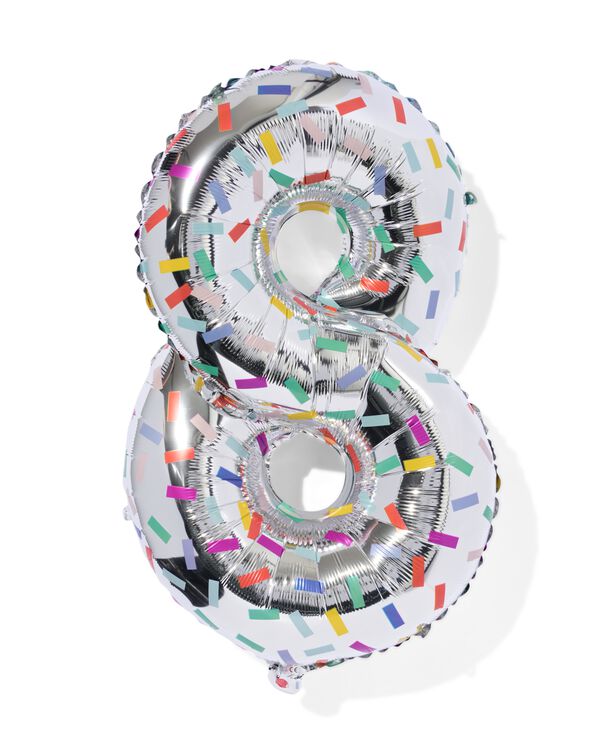 folieballon cijfer 8 confetti XL - 14250035 - HEMA