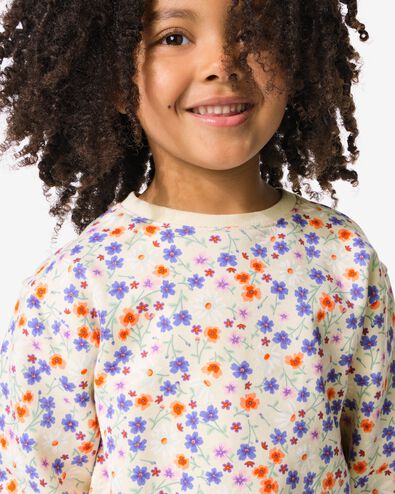kindertrui bloemen gebroken wit gebroken wit - 30864502OFFWHITE - HEMA