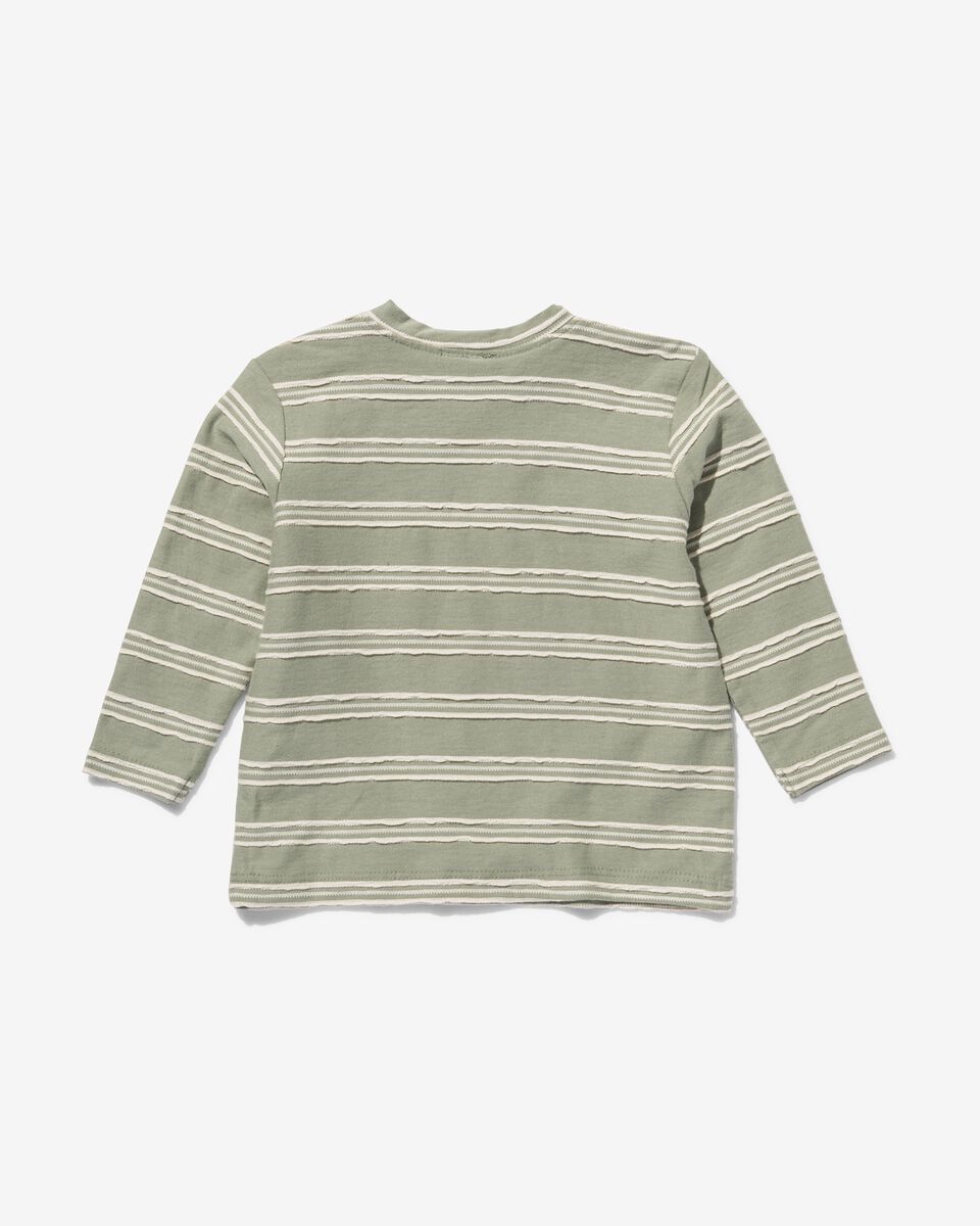 baby t-shirt met strepen groen 74 - 33165043 - HEMA
