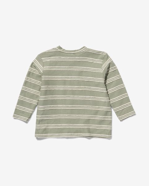 baby t-shirt met strepen groen 62 - 33165041 - HEMA
