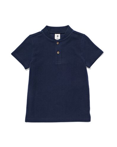 kinder t-shirt wafel blauw 146/152 - 30779861 - HEMA