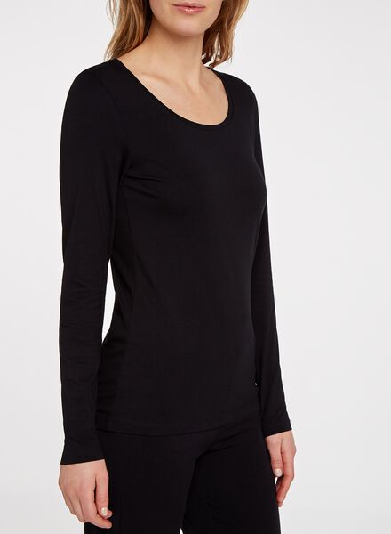 dames basic t-shirt zwart XL - 36396084 - HEMA