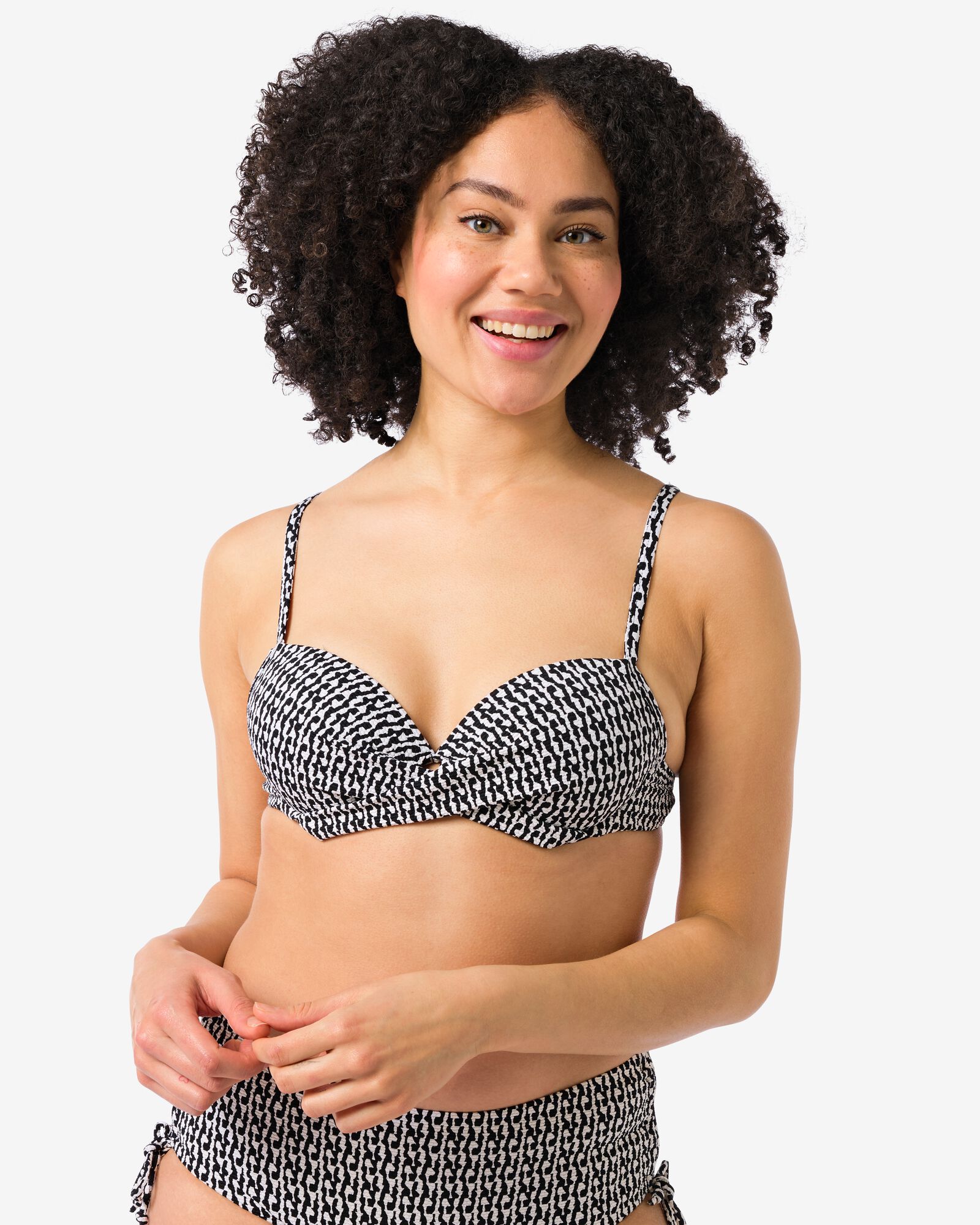 dames bikinitop beugel cup A-E zwart/wit zwart/wit - 22352250BLACKWHITE - HEMA