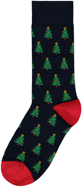 heren kerst sokken kerstboom blauw - 1000029374 - HEMA