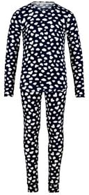kinder pyjama met hartjes micro donkerblauw donkerblauw - 1000028989 - HEMA