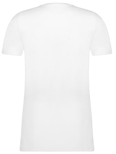 heren t-shirt slim fit v-hals extra lang bamboe wit XL - 34272738 - HEMA