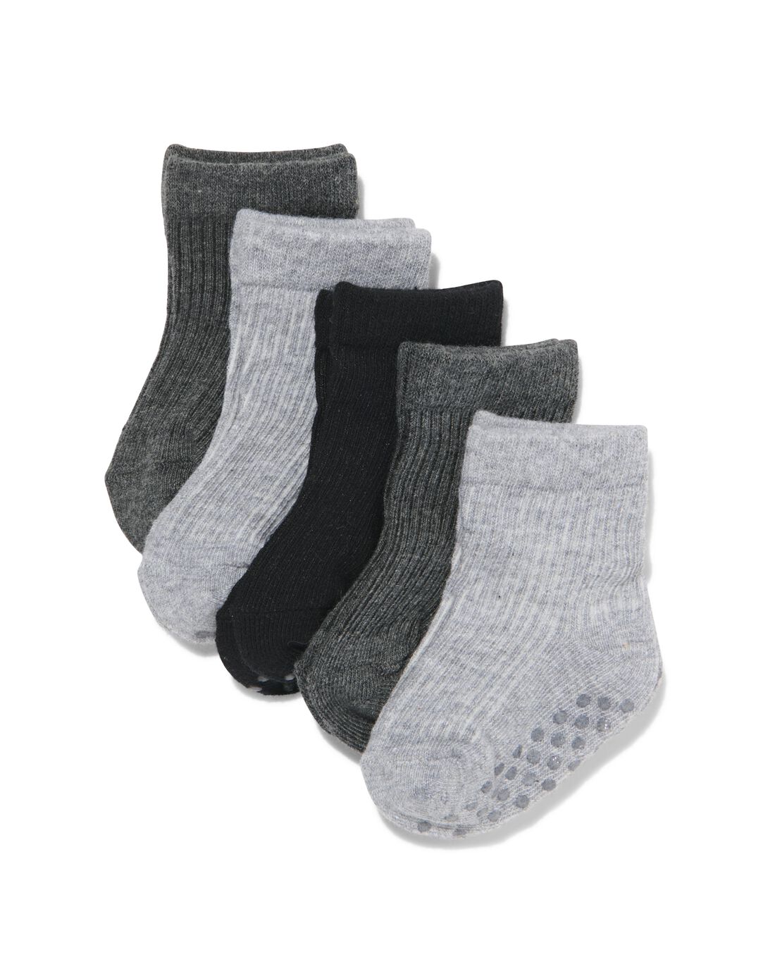 baby sokken met katoen 5 paar grijs