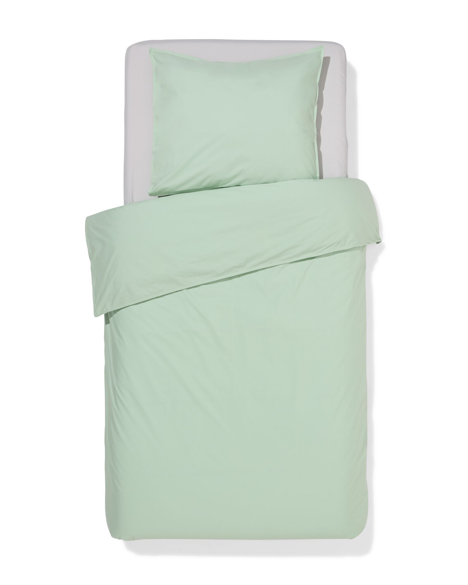 dekbedovertrek 140x200/220cm percal groen - 5750161 - HEMA