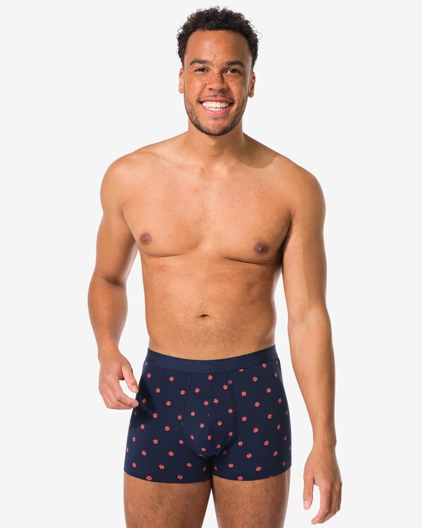 korte herenboxers chili - 3 stuks donkerblauw donkerblauw - 19190260DARKBLUE - HEMA