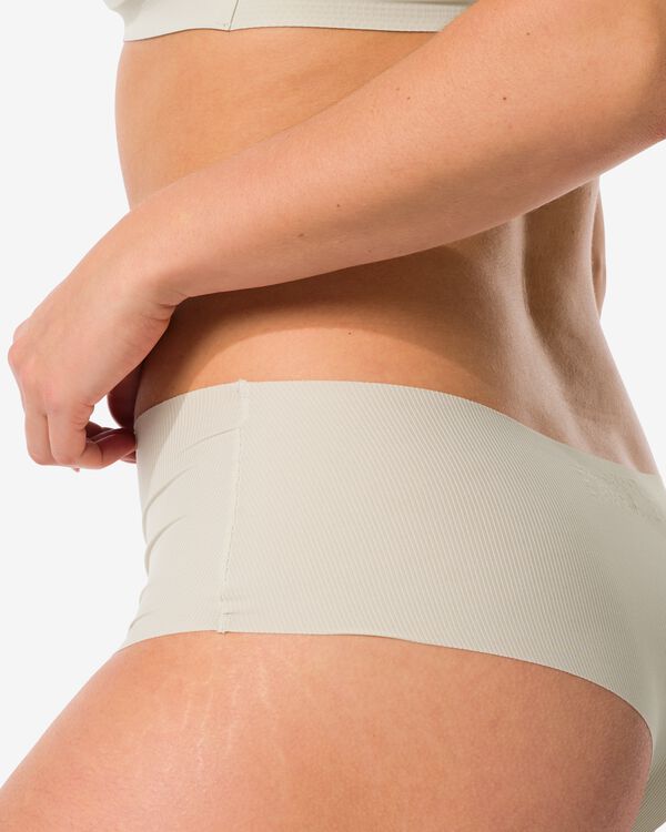 damesstring hoge taille micro rib ultimate comfort gebroken wit gebroken wit - 19640615OFFWHITE - HEMA