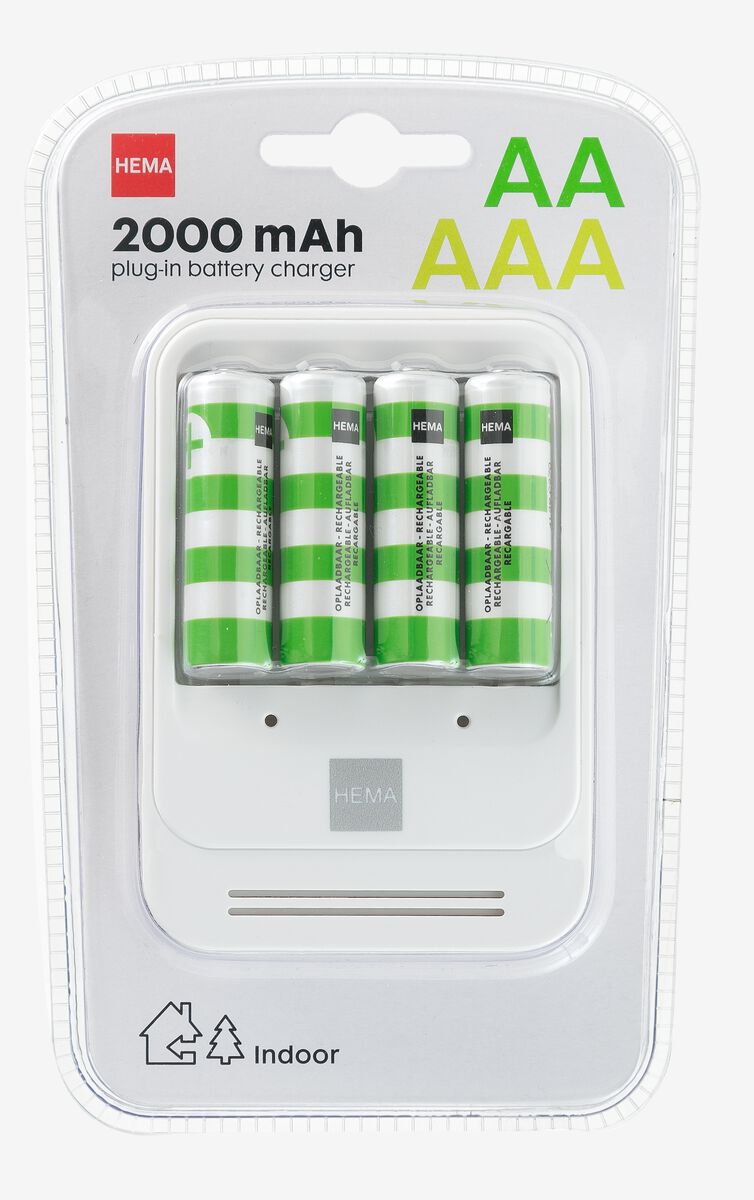 pijn doen Dodelijk Opsommen batterijlader inclusief 4 AA batterijen - HEMA