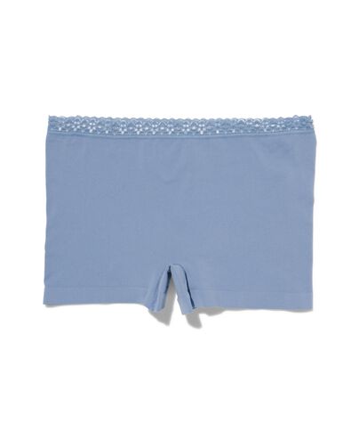 dames shortie naadloos met kant blauw M - 19690724 - HEMA