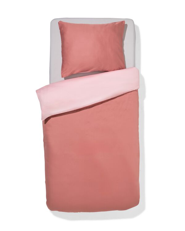 dekbedovertrek 140x200/220cm satijn roze - 5750155 - HEMA