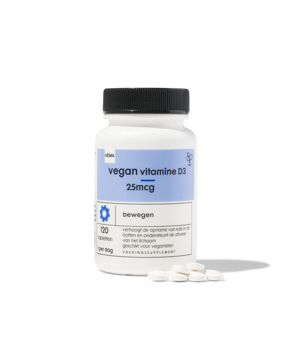vegan vitamine D3 25mcg - 120 stuks - 11402111 - HEMA
