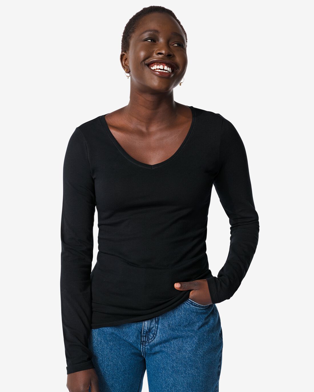 Image of HEMA Dames T-shirt Biologisch Katoen Zwart (zwart)