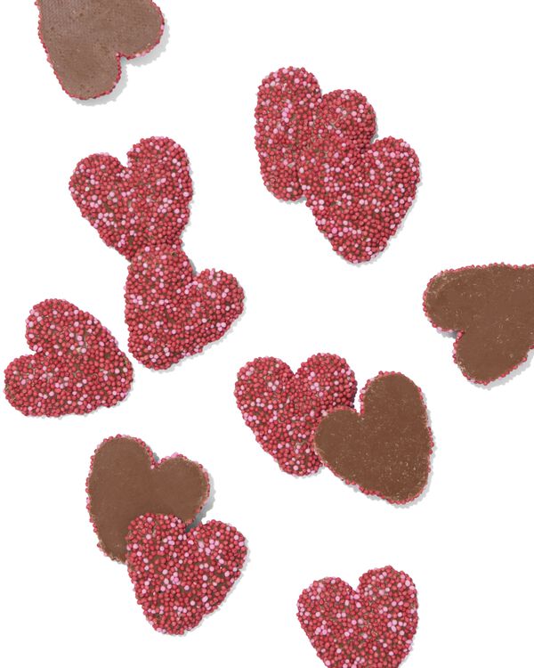 versierplezier choco flikken hartjes met musket 150gram - 10280048 - HEMA