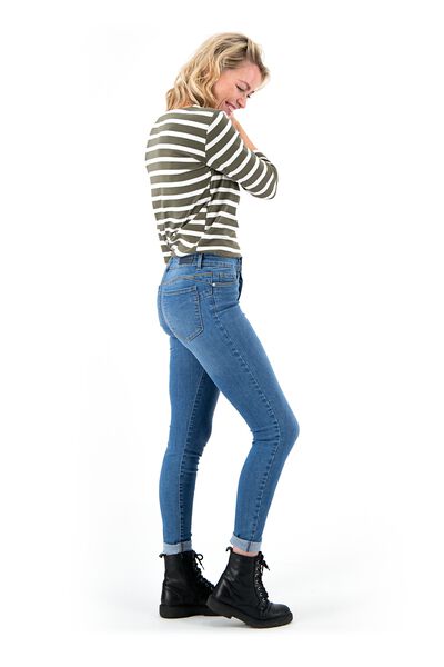 Trottoir tijdelijk Puno dames jeans - shaping skinny fit middenblauw - HEMA