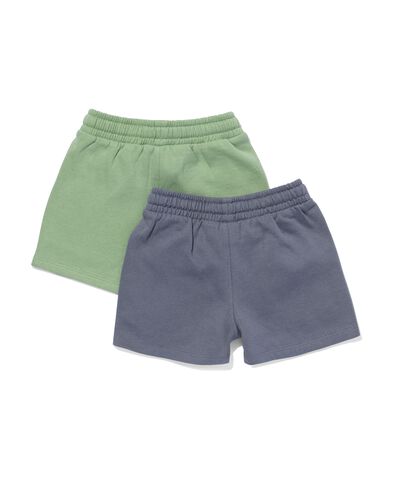 baby korte sweatbroeken - 2 stuks groen 68 - 33109352 - HEMA