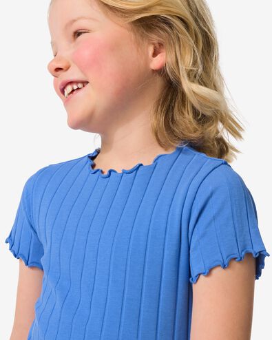 kinder T-shirt rib blauw blauw - 30857034BLUE - HEMA