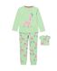 kinder pyjama stretch katoen giraf en poppennachtshirt groen 122/128 - 23031583 - HEMA